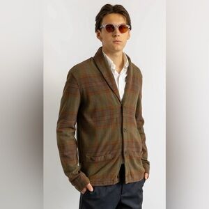 POLO Ralph Lauren 3XL Tall Vintage 90s Plaid Cotton Collared Knit Blazer Jacket